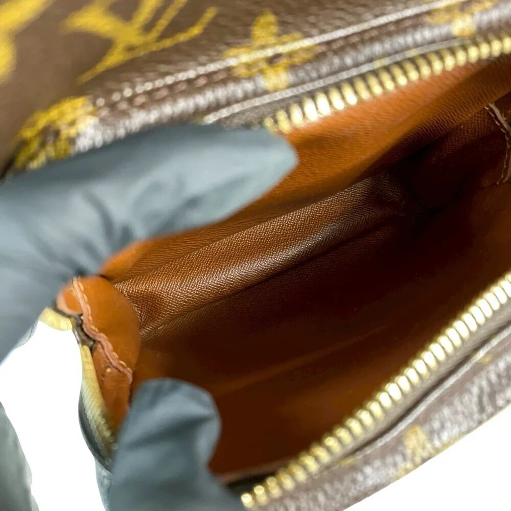 LOUIS VUITTON Brown Monogram Leather Pochette Shoulder Bag